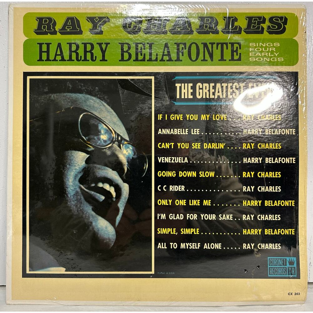 Ray Charles & Harry Belafonte The Greatest Ever Vintage Vinyl Album 1969